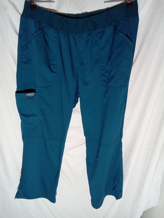 Cherokee Pants - Cherokee‎ Teal Medical Scrub Pants with Elastic Waistband L